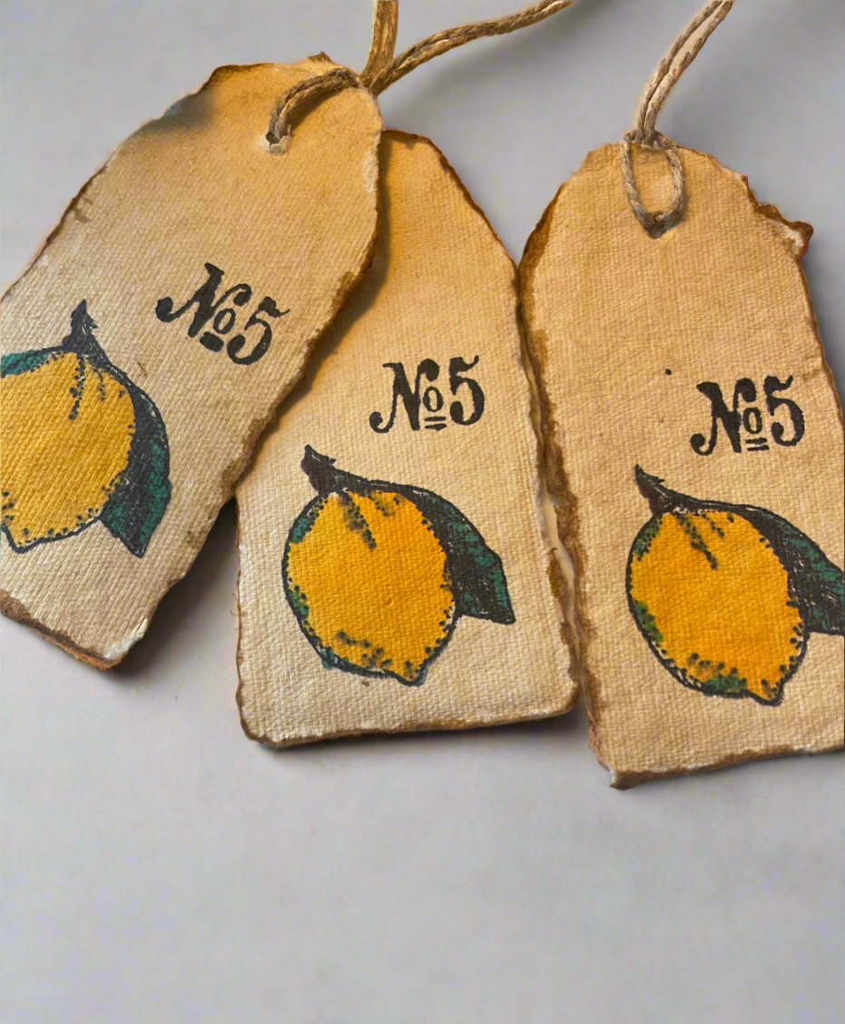 Vintage Lemon Handmade Gift Tags
