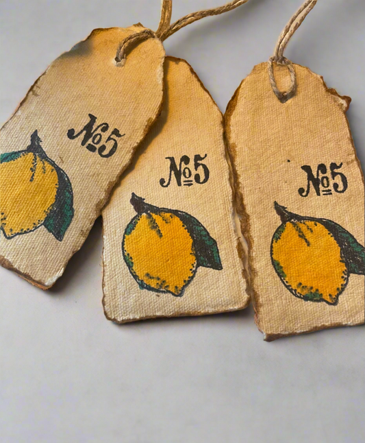 Vintage Lemon Handmade Gift Tags