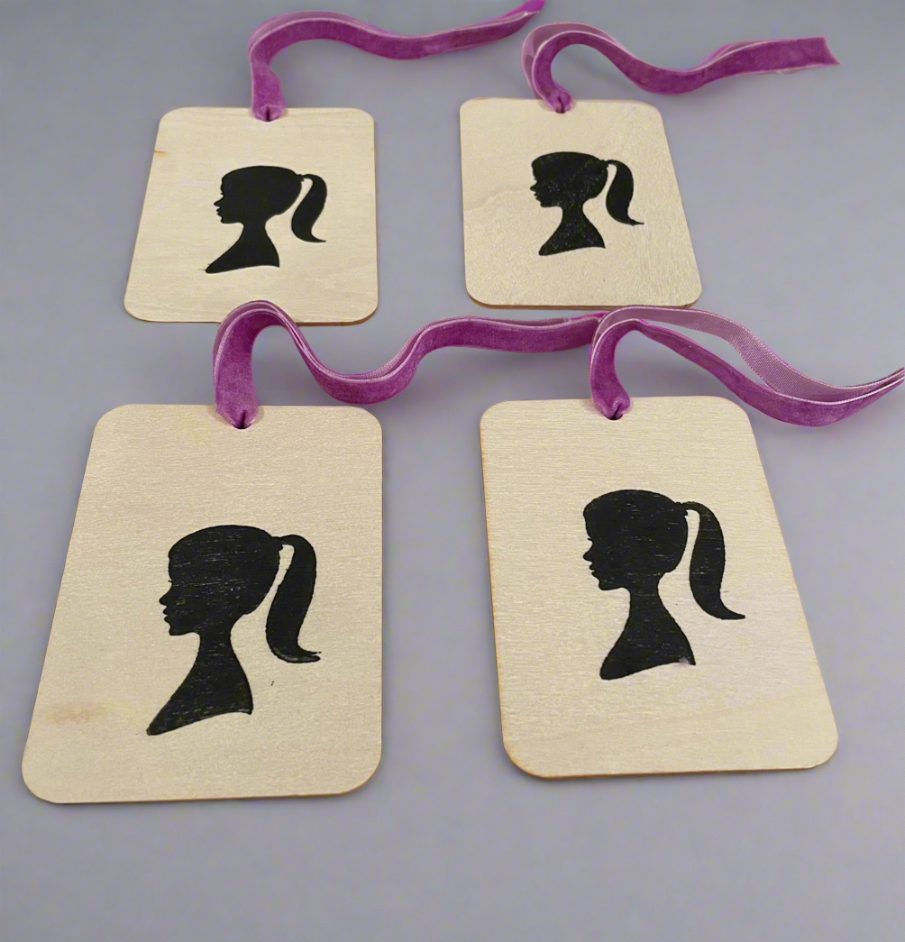 Farmer Girl Pig Tails Gift Tags - Set of 4